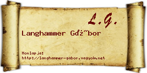 Langhammer Gábor névjegykártya