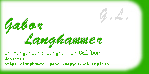 gabor langhammer business card